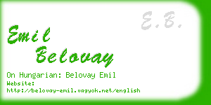 emil belovay business card